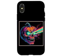 Laser Eye Citrouille Crâne Horreur Jack O'Lantern Coque pour iPhone X/XS
