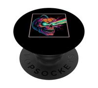 Laser Eye Citrouille Crâne Horreur Jack O'Lantern PopSockets PopGrip Adhésif