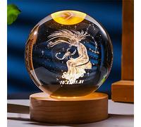 Laser Gravé Signe du Zodiaque Cristal Balle Miniature 3D Cristal Artisanat Décoration en Verre Sphère Décoration de La Maison Accessoires Cadeau (Scorpio, 2.36 inches)