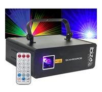 Laser - Ibiza Light SCAN1100RGB - 5 ou 34 canaux DMX - 1100mW - Effets animation, tunnels, plafonds - Laser de classe 3B