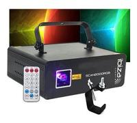 Laser - Ibiza Light SCAN2000RGB - 5 ou 34 canaux DMX et ILDA 2000mW, Effets animation, tunnels, plafonds, classe 3B, Fixation