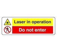 Laser In Operation Gy Do Not Enter - Panneau de sécurité - Autocollant haute adhérence (600 mm x 300 mm) Distance de visualisation à moins de 14 m.
