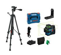 Laser lignes vert 360° GLL 12V-100-33 CG + Trepied BT 150 + batterie GBA 2 Ah + Chargeur GAL 12V-40 BOSCH