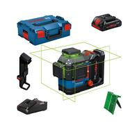 Laser lignes vert 360° Pile/batterie GLL 18V-120-33 CG + 2 batteries ProCore 18V 4 Ah + Chargeur GAL 18V-40 BOSCH