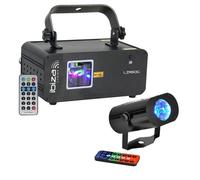 LASER LZR60G + MINIWAVE 6 COULEURS + TELEC JEUX DE LUMIERE PUISSANT PA DJ SONO MIX BAR CLUB DISCO DANSE discothèque strobo sport