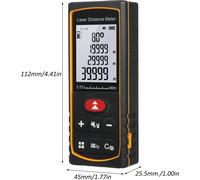 Laser Measure 40m/131ft Laser Distance Meter Portable Handle Digital Measure Tool Range Finder with Electronic Angle Sensor m/ft/in Unit Switching Measuring Distance/Area/Volume/Pythagorean