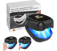 Laser Mycose ongle Pied, Portable Dispositif Des Champignons Des Ongles, Affichage De L'heure, Mycose des ongles laser Action rapide Haute efficacit，Noir：1pc