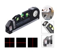 Laser Niveau Polyvalent Ligne Laser Niveleur Outil Croix Ligne Lasers Avec 8ft 2.5m Standard Ruban À Mesurer Et Métrique Règles - Type Black #B