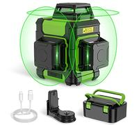 Laser Niveau Vert 3×360° Auto-nivelant - 3 Lignes 360°, Batterie 4000 mAh, 8h, ±3° Calibrage, Mode Impulsion, Base Magnétique - Précision Pro pour Chantier & Bricolage