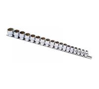 Laser Outils Métrique Alldrive Douille Set 1cmD 18pc De M6 À M24 sur Un Rail