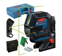 Laser points et lignes GCL 2-50 G + 4 piles 1,5 V LR6 (AA) + support rotatif RM 10 + pince de plafond DK 10 + coffret BOSCH 0601066M02