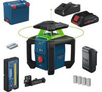 Bosch PRO Laser Rotatif 18V GRL18V-4-34CVG (laser vert, réglage inclinaison ±15%, protection IP66, double alimentation, incl. récepteur LR45, ProCore 4.0Ah, chargeur et L-BOXX 374)