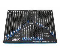 LASER TOOLS 6795 CHROME VANADIUM COMBINAISON SPANNER SET IN FOAM 32 PIECES