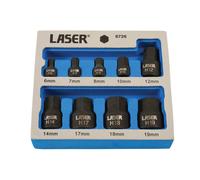 Laser 6726 Low Profile Hex douilles de - Argent (9 pièces)