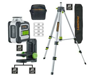 Laserliner CompactLine-Laser G360 Kit Laser À Croix Avec Trépied Dans Un Sac - 2 Lignes - 30 M - Vert - Bluetooth