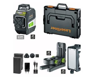 Laserliner MasterPlane-Laser 3G Pro 360° Jeu De Niveau Laser En Croix Dans L-boxx - 3 Lignes - Vert - 3x 55m - IP64
