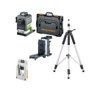 Laserliner PowerPlane-Laser 3G Laser Croisé Multi-18V Dans L-Boxx - 3 Lignes - Vert - 60 M - IP54 + Trépied Laser VarioStand L + Adaptateur DeWALT