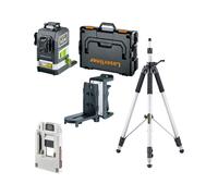 Laserliner PowerPlane-Laser 3G Multi-18V Laser À Lignes Croisées Dans L-Boxx - 3 Lignes - Vert - 60 M - IP54 + Trépied Laser VarioStand L + Adaptateur Bosch