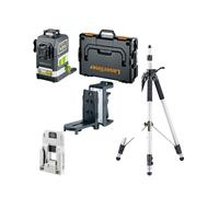 Laserliner PowerPlane-Laser 3G Multi-18V Laser À Lignes Croisées Dans L-Boxx - 3 Lignes - Vert - 60 M - IP54 + Trépied Laser VarioStand L + Adaptateur Metabo