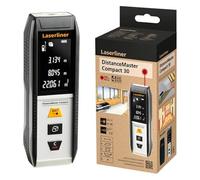 Laserliner Télémètre Laser jusqu'à 30 m, DistanceMaster Compact 30, Mesure de Longueur/Surface/Volume, Mesure Continu, Mémoire 50 Valeurs, Sac Inclus