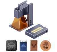 LaserPecker Graveur Laser Diode 5W Mini Machine de Gravure Portable de Laser à Diode Bleue 450nm Machine pour Papier Bois Cuir Acrylique Pierre Métal Verre Foncé - Pro avec Axe de Ratation