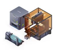 LaserPecker LP4 Graveur laser Ultimate Bundle avec purificateur d'air, extension coulissante et rotative, double machine de gravure et de découpe laser pour métal, bois, acrylique, bijoux, etc