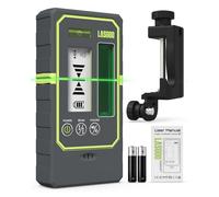LasGoo Détecteur Laser LG-REC03 pour niveau laser, récepteur mode pulsé, portée 50 m, double écran LCD rétroéclairé, haut-parleur réglable, niveau à bulle et pince inclus.
