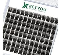 Lash Clusters 96pcs Individual Lashes D Curl 10mm Cluster Lashes KEYYOU Volume Wispy Lash Extension Soft&Comfortable Easy DIY at Home(Y12 D-10mm)