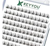 Lash Clusters 96pcs Individual Lashes D Curl 10mm Eyelash Clusters KEYYOU Volume Wispy Lash Extension Soft&Comfortable Easy DIY at Home(Y09,D-10mm)