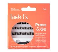 Lash FX Press & Go Cils en grappe pré-collés - Paris : pointus et élégants, avec une bande noire pour un look impeccable. 36 grappes en 3 longueurs avec pince à épiler