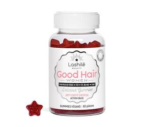 Lashilé Beauty - Complément Alimentaire Anti-Chute Cheveux - Croissance & Fortification capillaire - Good Hair Women - Made in France -Biotine Zinc Fer MSM Vitamines B6 - Cure 1 Mois 60 Gummies