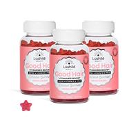 Lashilé Beauty - Complément Alimentaire Cheveux - Pousse accélèrée Croissance & Fortification des cheveux - Good Hair - Made in France - Biotine Zinc Vitamine B8 C B6 - Cure 3 Mois 180 Gummies