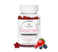 Lashilé Beauty - Good Hair Women - Gummies Anti-Chute Cheveux, Croissance & Force - Complement Alimentaire Végan - Made in France -Biotine, Zinc, Fer, MSM, Vitamines B6 - Cure 1 Mois (60 Gummies)