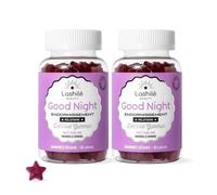 Lashilé Beauty Good Night Gummies Sommeil Mélatonine 1,9 mg Valériane | Complément alimentaire sommeil - Gummies mélatonine 1,9 mg, valériane, passiflore - Endormissement -44% - 120 gummies