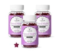 Lashilé Beauty Good Night Gummies Sommeil Mélatonine 1,9 mg Valériane | Complément alimentaire sommeil - Gummies mélatonine 1,9 mg, valériane, passiflore - Endormissement -44% - 180 gummies