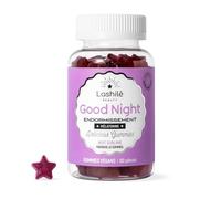 Lashilé Beauty Good Night Gummies Sommeil Mélatonine 1,9 mg Valériane | Complément alimentaire sommeil - Gummies mélatonine 1,9 mg, valériane, passiflore - Endormissement -44% - 60 gummies