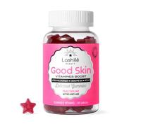 Lashilé Beauty - Gummies Anti-Âge + Anti-Rides - Fermeté & Éclat de la peau - Good Skin Vitamines -Complément Alimentaire Peau - Acide Hyaluronique Q10 Vitamines C & E - Cure 1 Mois 60 Gummies