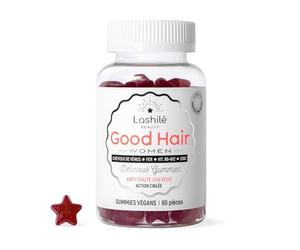 Lashilé Beauty - Gummies Anti-Chute Cheveux - Croissance & Fortification capillaire - Complément Alimentaire Anti-Chute Cheveux - Good hair women - Biotine Zinc Vitamine B6 - Cure 1 Mois 60 Gummies