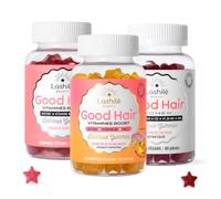 Lashilé Beauty Pack Trio Good Hair Tropical & Women Cheveux Complet | Complément alimentaire cheveux - Gummies biotine, fer, zinc - +20% de volume, -37% de cheveux doublés - 180 Gummies