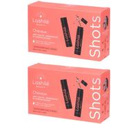Lashilé Beauty - Shots cheveux Formule 3 en 1 Anti-chute, croissance et fortification Nutricosmétique à boire Programme 14 Jours Cheveux de vénus, roquette, prêle, sélenium Solution Orale 2x210 ml