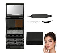 Lashiva Kit Eye-Liner & Tampon 3-En-1, Lashiva Kit Eye Liner Cil, Tampon Cils InféRieur, 3-In-1 Portable Eye Makeup Kit, Lower Lash Makeup, Mini Compact Travel Size Palette, Waterproof, For Quick Glam