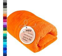 Lashuma Drap de Bain 70x140 cm, Drap de Douche Couleur: clémentines Orange, London essuie Main Serviette