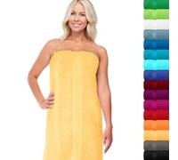 Lashuma Drap de Plage XXL série: Linz, Serviette de Bain 70x200 cm, Essuie Main Jaune