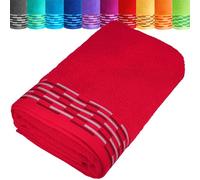 Lashuma Essuie Main Salle de Bain Rouge, Maxi Drap de Bain 100x200 cm, Lugano Grande Serviette de Plage