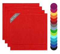 Lashuma Essuie Vaisselle Cuisine Coton, Linz 4 torchons de Cuisine absorbante,Torchon 50x50 - Rouge