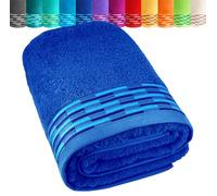 Lashuma Grand Drap de Bain 100x200 cm, Serviette Coton Bleu Roi, Lugano Serviette de Bain 100% Coton