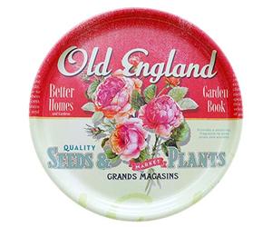 Lashuma Grand plateau de service en mélamine rond de 40 cm de diamètre, design : Rosarium