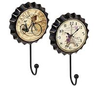 Lashuma Lot de 2 crochets pour peignoirs - 19 x 11 cm - En tôle - Pour salle de bain - Cuisine - Couloir - Impression Paris