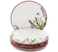 Lashuma Lot de 4 assiettes à gâteau rondes de 15 cm de diamètre - Assiettes à petit-déjeuner violettes lavande