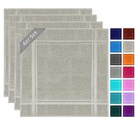 Lashuma Lot de 4 serviettes de cuisine Londres 50 x 50 cm Gris - Galets